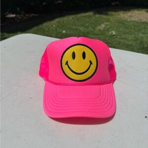 Aviator Nation Pink Smiley Face Hat